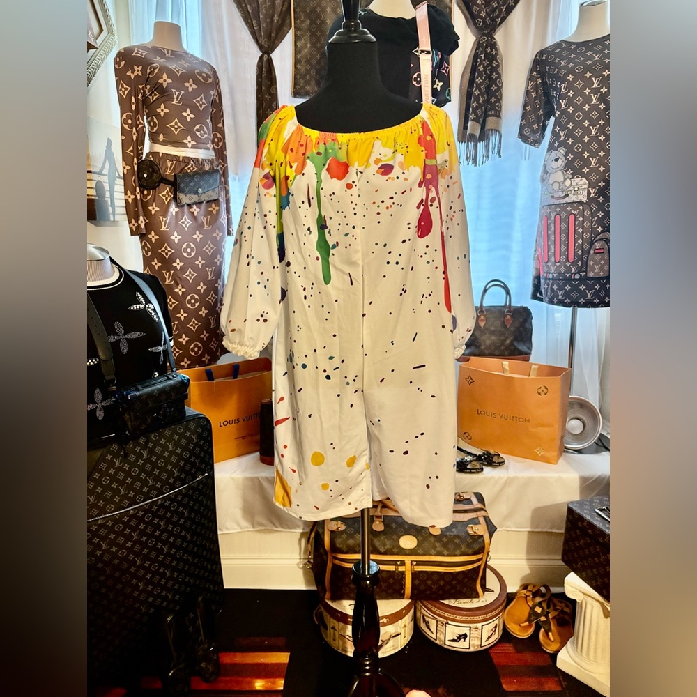 Colorful Paint Splatter Romper - Picture 5 of 9